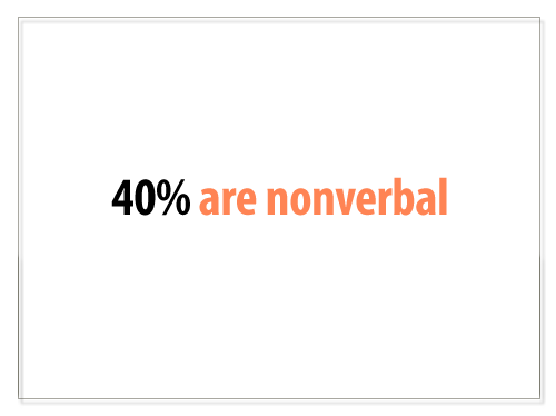 40 percent are nonverbal